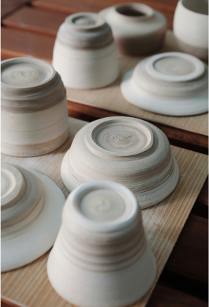 Vajilla ceramica blanca